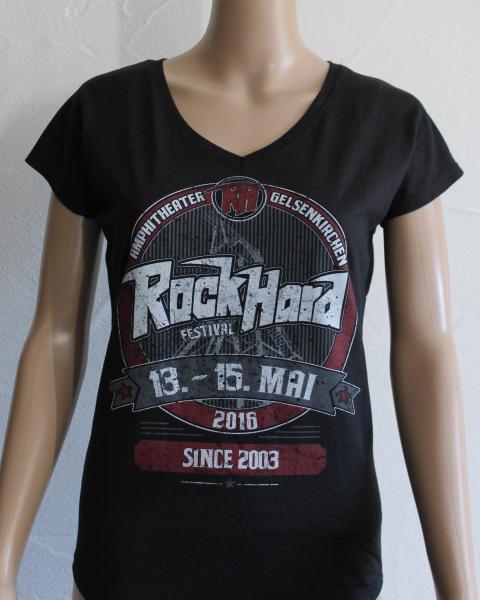 Metal Attack Merch Shop - Rock Hard Festival 2019 - Girlie Shirt Skull Spitze Langarm